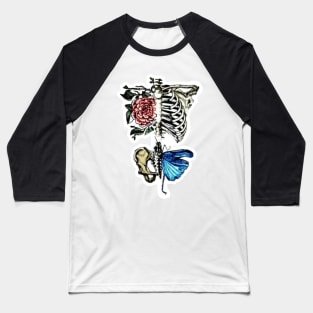 vintage skeleton flower Baseball T-Shirt